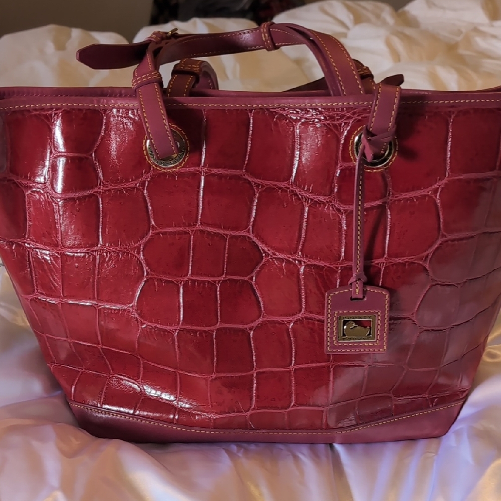 Dooney & Bourke Red Croc-Embossed Tote